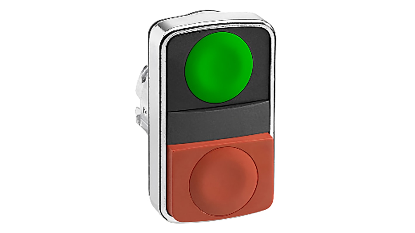 Schneider Electric Harmony XB4 Series Green, Red Momentary Push Button Head, 22mm Cutout, IP66, IP69K