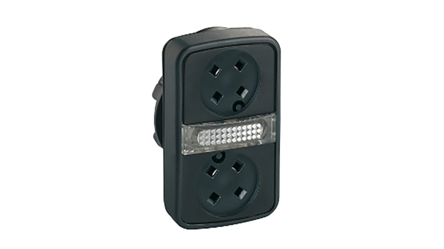 Cabezal de pulsador Schneider Electric serie ZB5, Ø 22mm, de color Negro, Momentáneo, IP66, IP67, IP69K