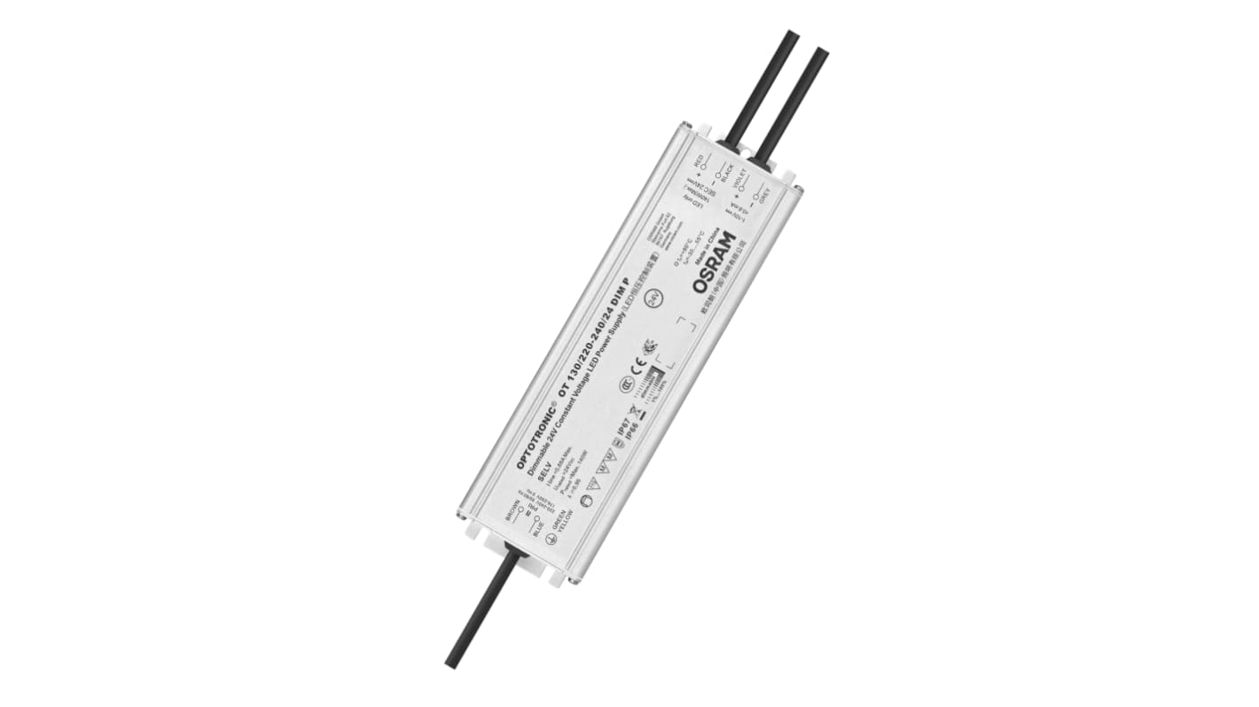 Driver LED tensión constante Osram OPTOTRONIC de salidas, IN: 176 → 276 V dc, 198 → 264 V ac, OUT: 24.2V,