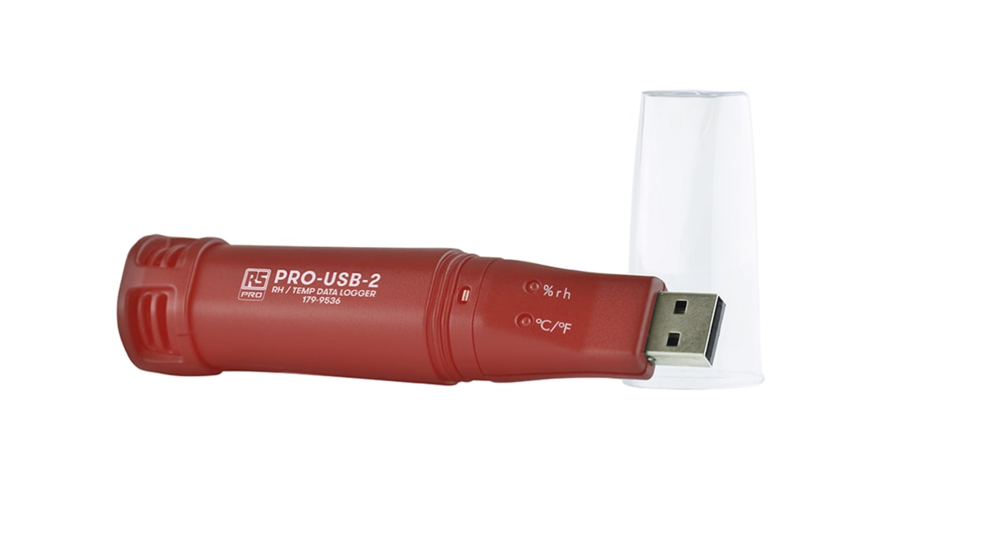 RS PRO PRO-USB-2 Temperature & Humidity Data Logger, USB - UKAS Calibration