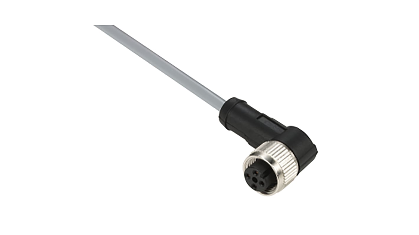 Telemecanique Sensors Right Angle Female 4 way M12 to Unterminated Sensor Actuator Cable, 5m