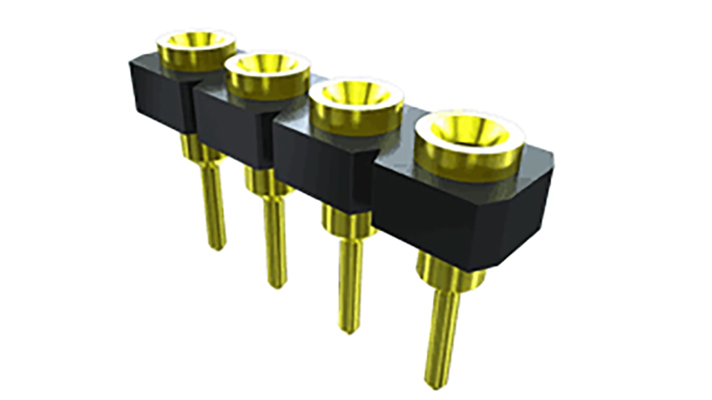 Samtec SL Series Straight Through Hole Mount PCB Socket, 32-Contact, 1-Row, 2.54mm Pitch, Solder Termination
