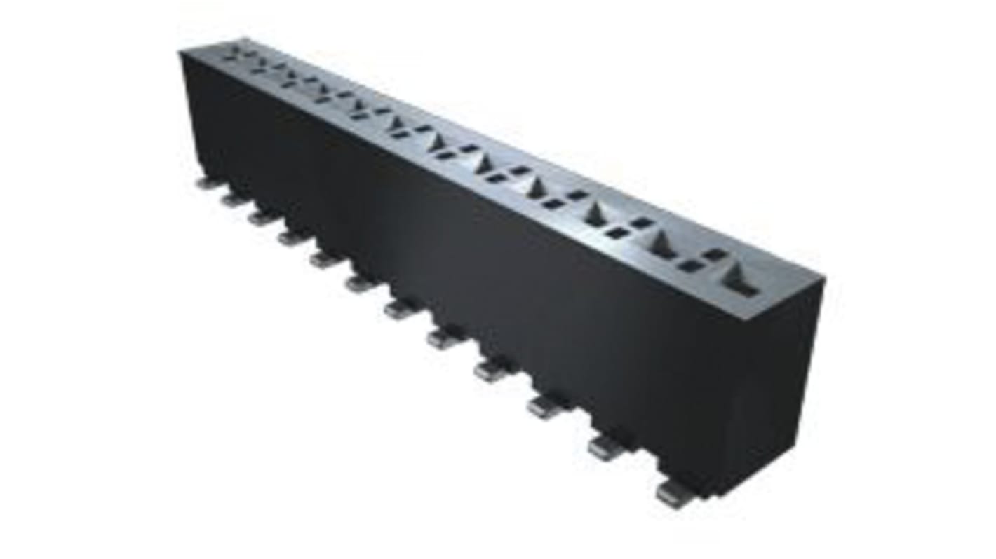Samtec FHP Series Straight Through Hole Mount PCB Socket, 4-Contact, 1-Row, 3.96mm Pitch, Solder Termination