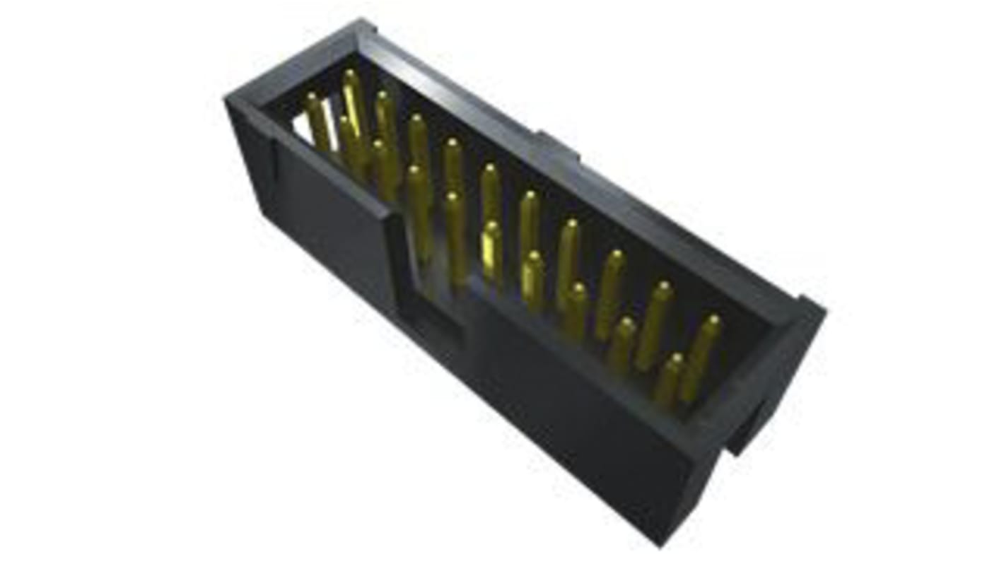 Samtec HTSS Series Straight Through Hole PCB Header, 10 Contact(s), 2.54mm Pitch, 2 Row(s), Shrouded