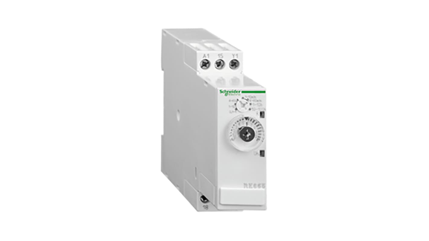 Schneider Electric RE88865 Series DIN Rail Mount Timer Relay, 24 → 240V ac, 2-Contact, 0.6 t0 20s, 1-Function,