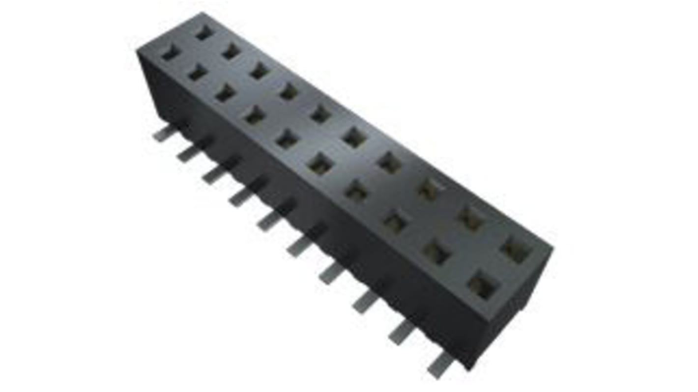 Samtec MMS Series Straight Through Hole Mount PCB Socket, 8-Contact, 2-Row, 2mm Pitch, Solder Termination