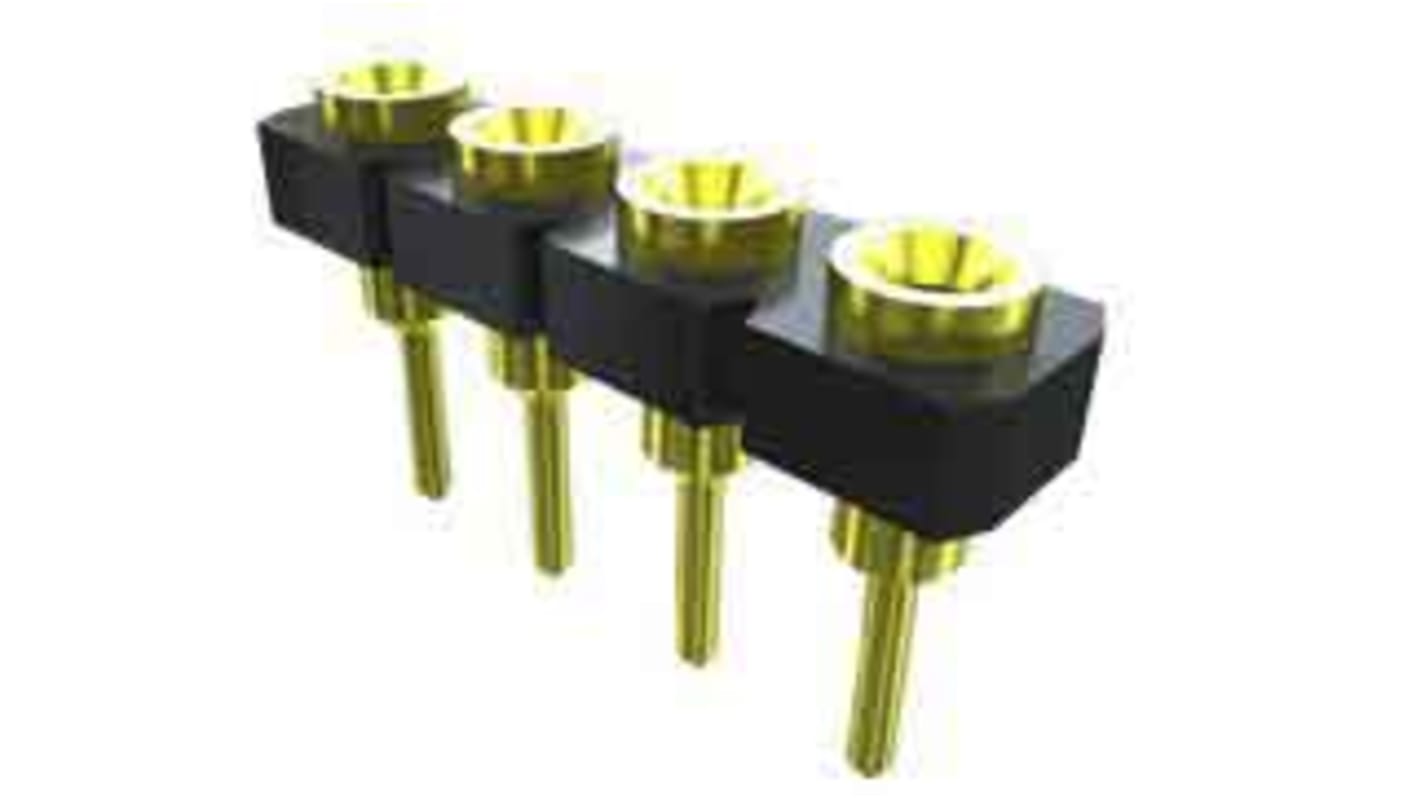 Samtec SL Series Straight Through Hole Mount PCB Socket, 4-Contact, 1-Row, 2.54mm Pitch, Solder Termination