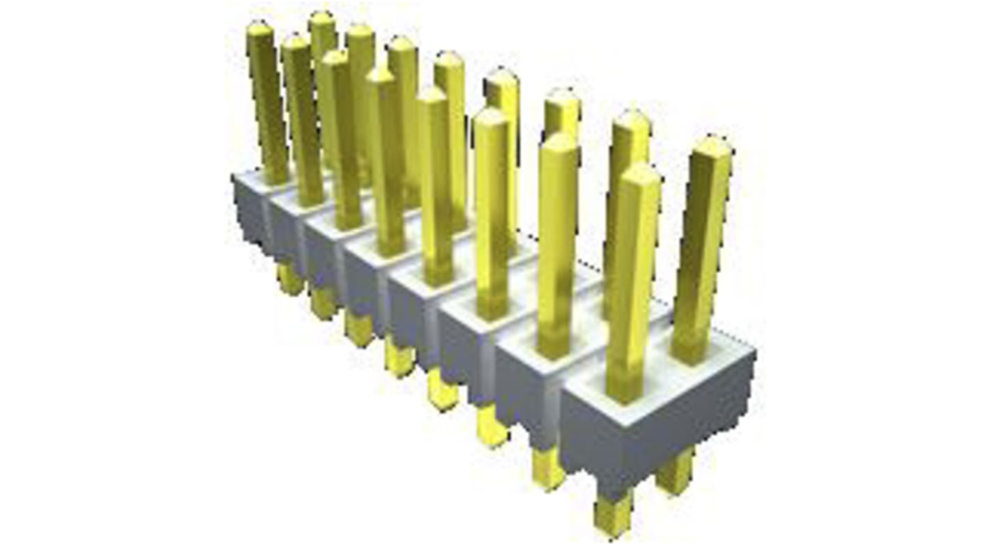 Samtec HTSW Series Straight Through Hole Pin Header, 20 Contact(s), 2.54mm Pitch, 2 Row(s), Unshrouded