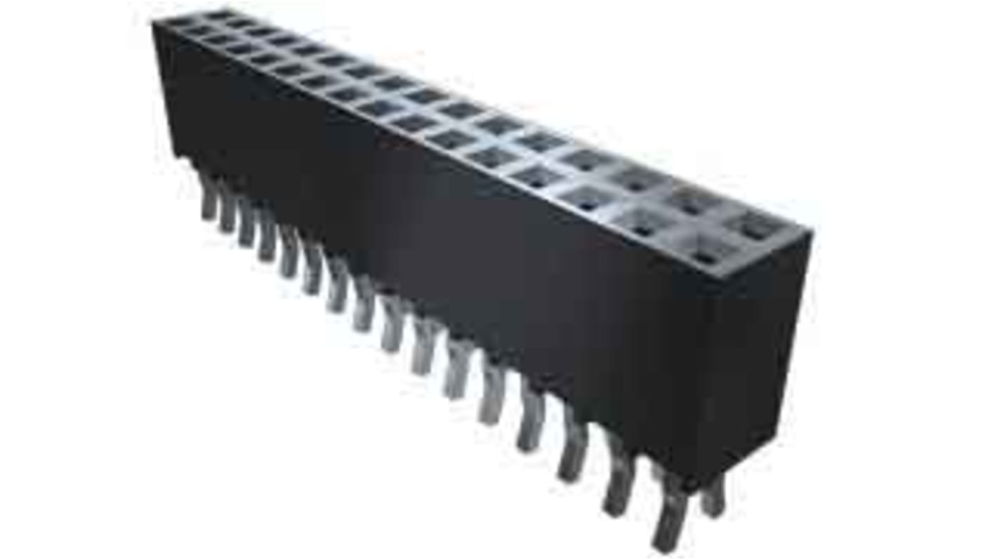 Samtec SSQ Series Straight Through Hole Mount PCB Socket, 36-Contact, 2-Row, 2.54mm Pitch, Solder Termination