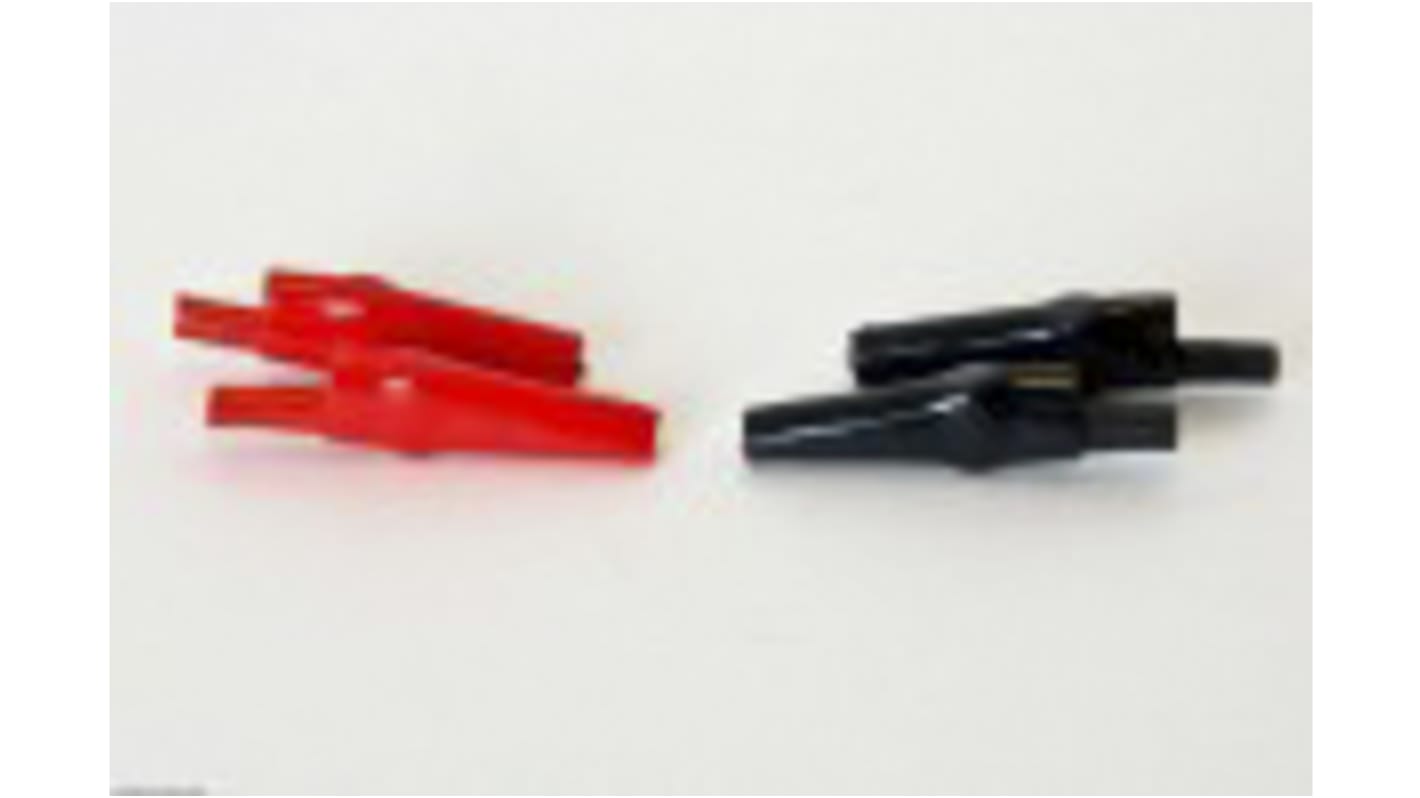 Clip a coccodrillo Mueller Electric, 10A, isolato, col. Nero, rosso