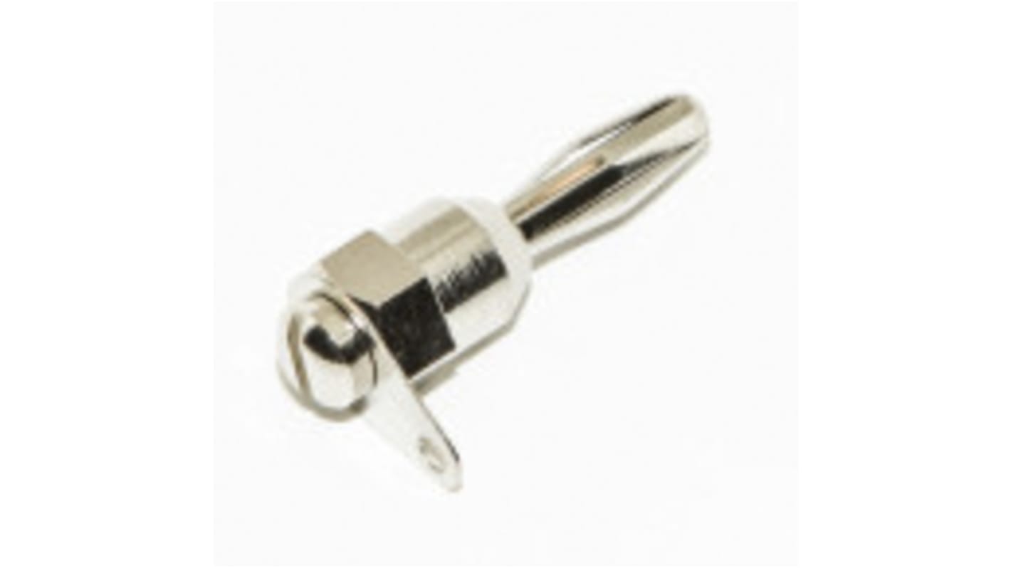 Mueller Electric Male Banana Plug, 4 mm Connector, Screw Termination, 12A, Nickel Plating