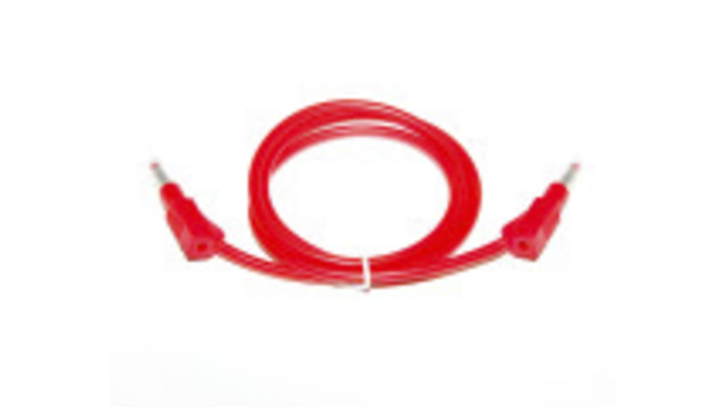 Cable de prueba Mueller Electric de color Rojo, Macho-Macho, 600V, 45A, 2m