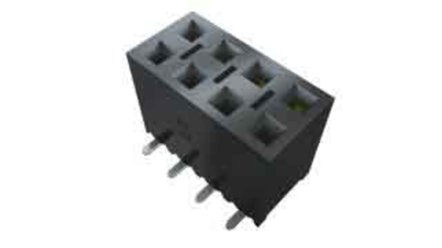 Conector hembra para PCB Samtec serie SSM, de 9 vías en 1 fila, paso 2.54mm, 405 V , 572 V., 5.2A, Montaje Superficial,