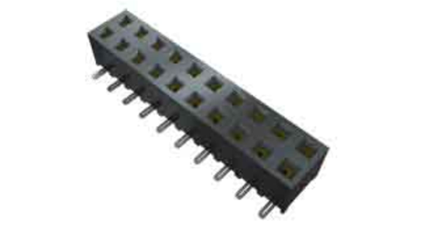 Conector hembra para PCB Samtec serie SMM, de 24 vías en 2 filas, paso 2mm, 350 V, 3.2A, Montaje Superficial, para