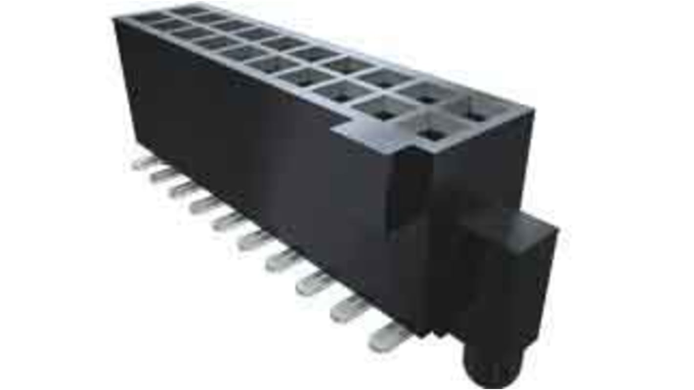 Conector hembra para PCB Samtec serie SFC, de 20 vías en 2 filas, paso 1.27mm, 350 V, 3.1A, Montaje Superficial, para