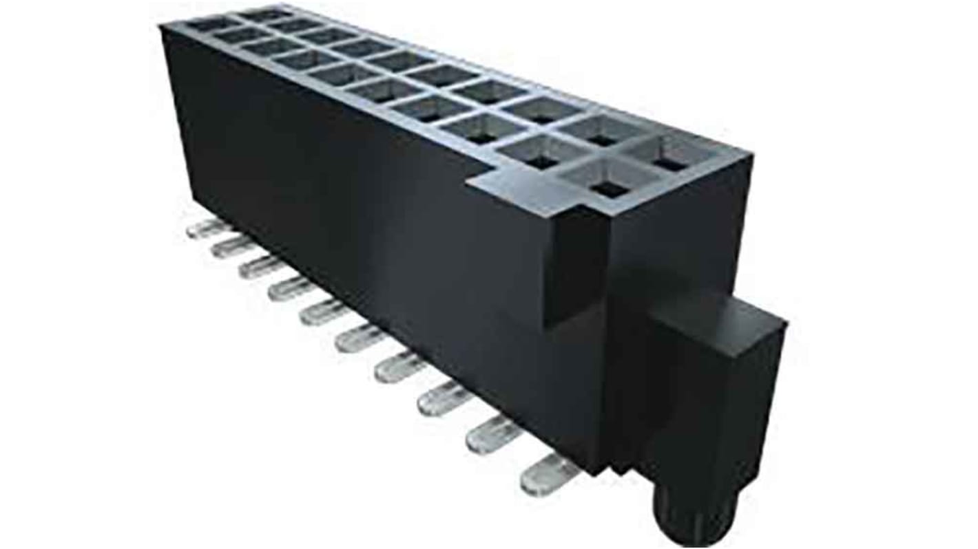 Conector hembra para PCB Samtec serie SFC, de 30 vías en 2 filas, paso 1.27mm, 350 V, 3.1A, Montaje Superficial, para