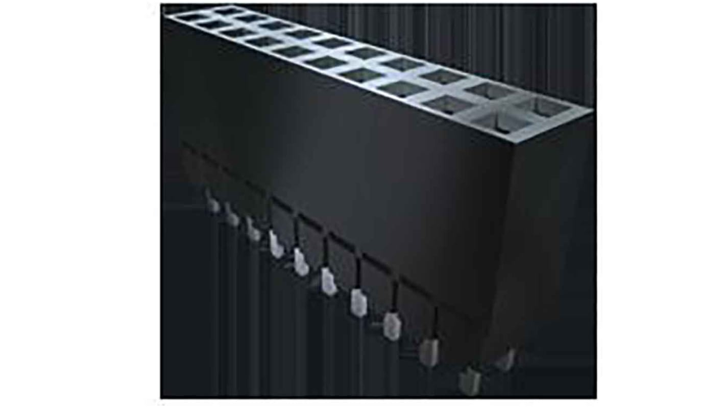 Samtec ESW Series Straight Through Hole Mount PCB Socket, 20-Contact, 2-Row, 2.54mm Pitch, Solder Termination