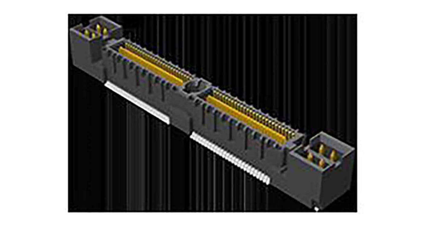 Samtec QMS Series Straight Surface Mount PCB Header, 104 Contact(s), 0.63mm Pitch, 2 Row(s), Shrouded