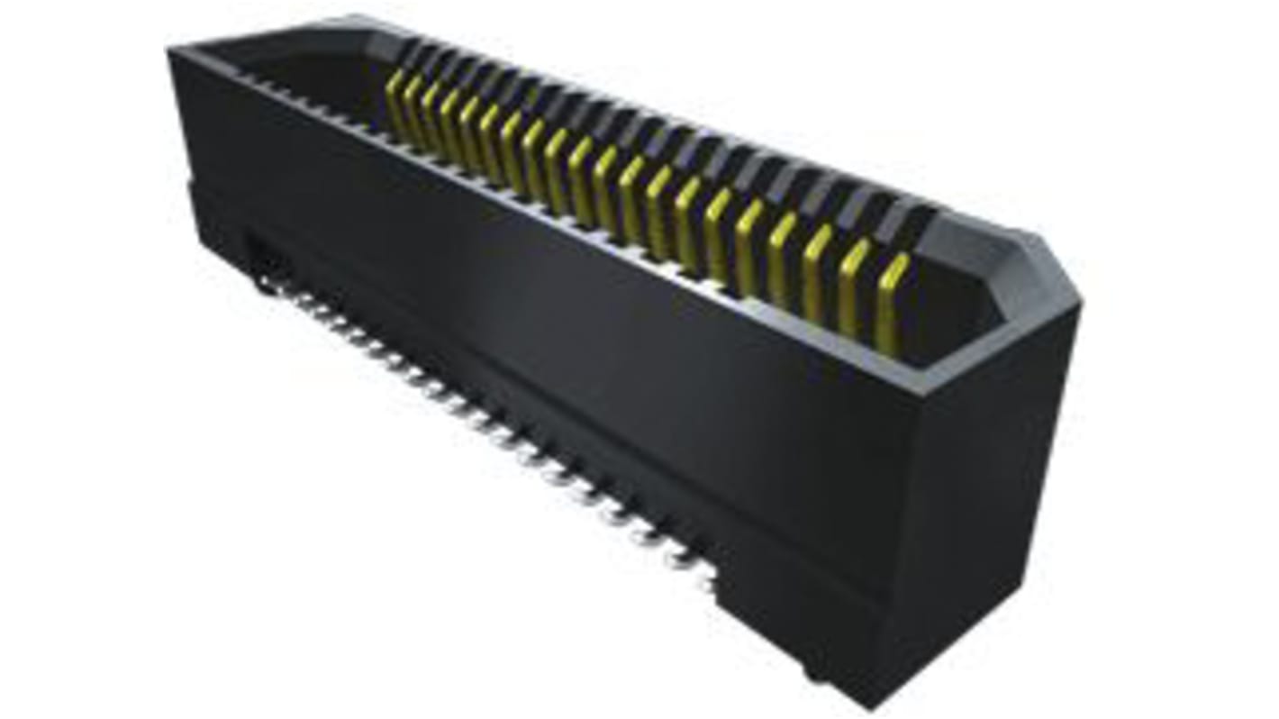 Conector hembra para PCB Ángulo de 90° Samtec serie ERF8, de 40 vías en 2 filas, paso 0.8mm, 225 V , 318 V., 2.2A,