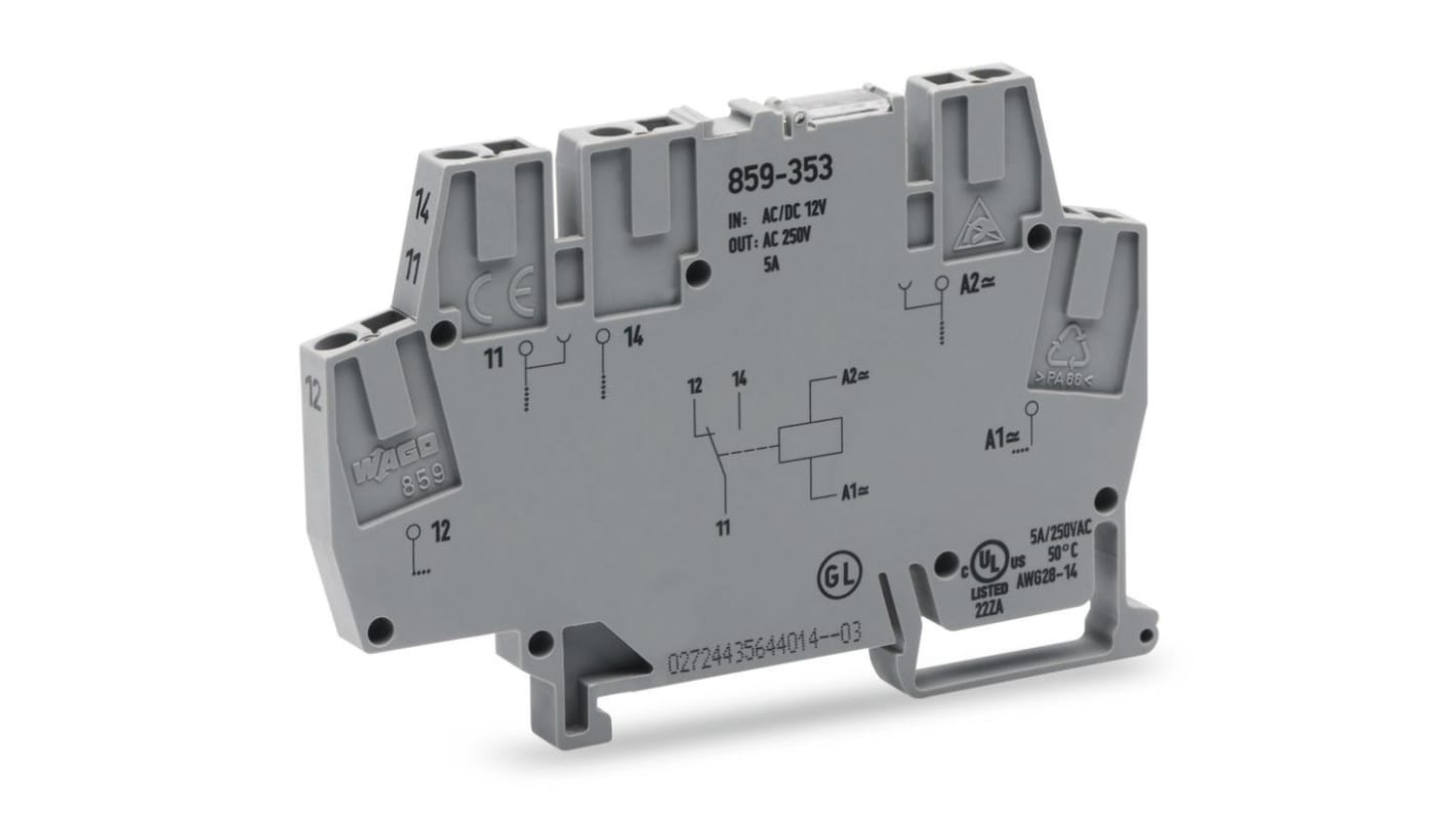 Relé rozhraní 24V ac/dc SPDT Lišta DIN 5A 250V ac 859 250V ac