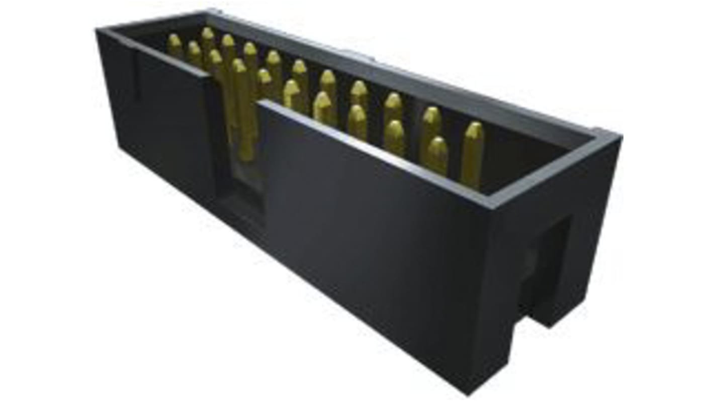 Samtec TST Series Straight Through Hole PCB Header, 14 Contact(s), 2.54mm Pitch, 2 Row(s), Shrouded
