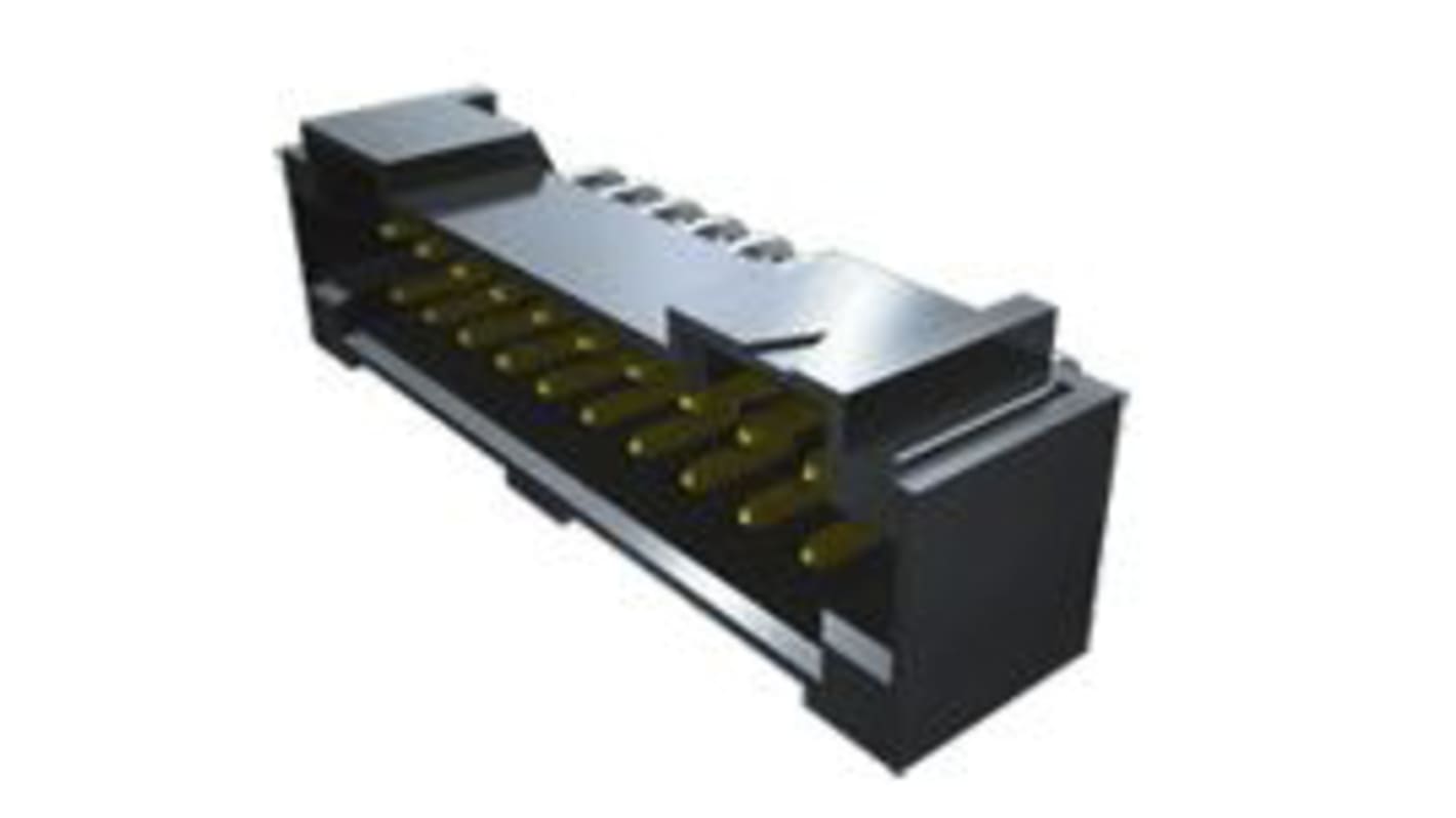 Samtec T2M Series Right Angle Through Hole PCB Header, 30 Contact(s), 2.0mm Pitch, 2 Row(s), Shrouded