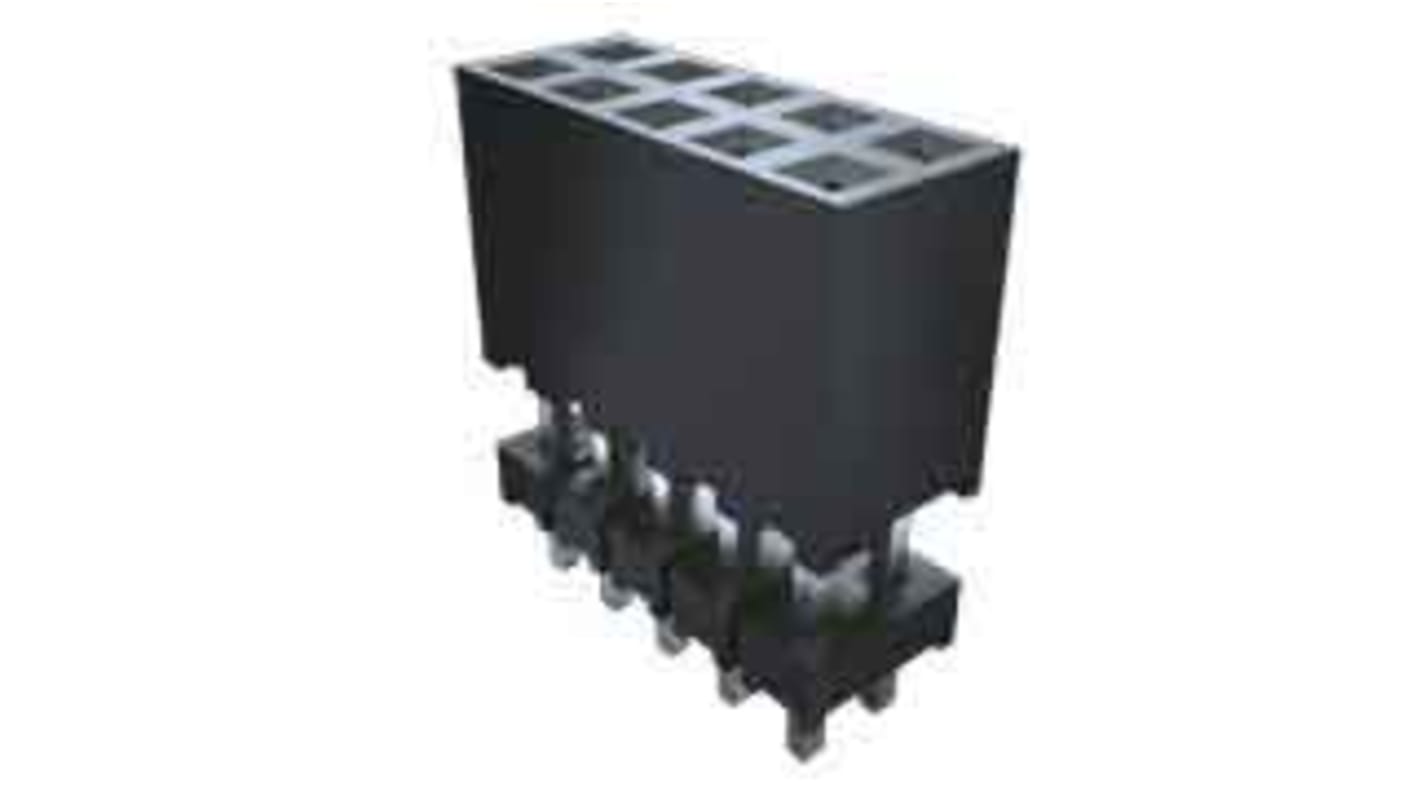 Samtec ESQT Series Straight Through Hole Mount PCB Socket, 50-Contact, 2-Row, 2mm Pitch, Solder Termination