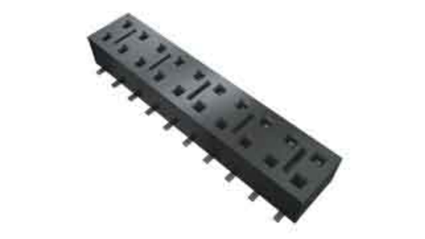 Samtec HLE Series Straight Through Hole Mount PCB Socket, 8-Contact, 2-Row, 2.54mm Pitch, Solder Termination