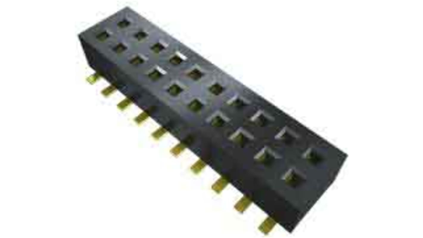 Samtec CLP Series Straight Surface Mount PCB Socket, 22-Contact, 2-Row, 1.27mm Pitch, Solder Termination