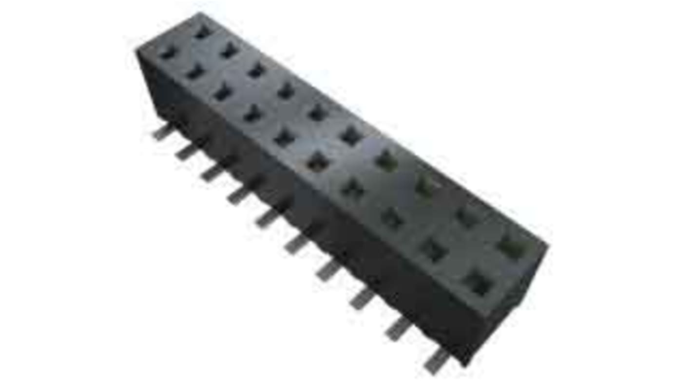 Samtec MMS Series Straight Through Hole Mount PCB Socket, 6-Contact, 1-Row, 2mm Pitch, Solder Termination