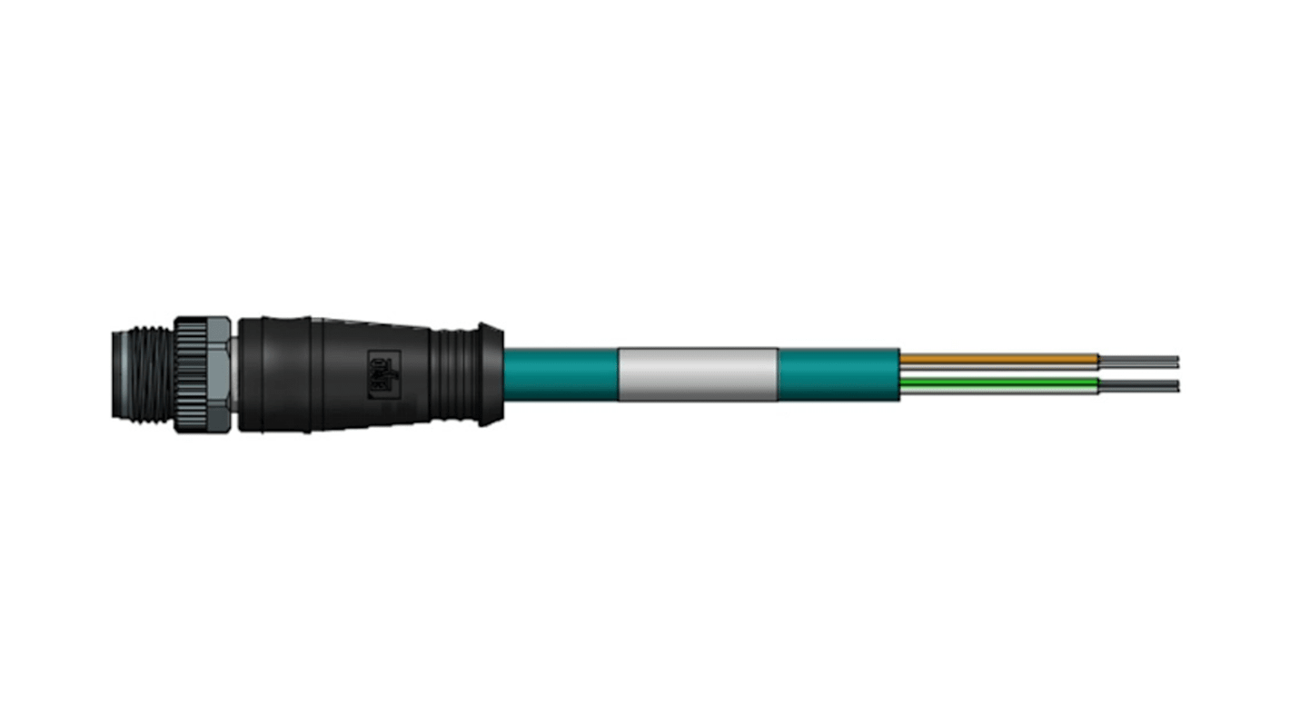 Cable de conexión Molex, con. A M12 Macho, 5 polos, con. B Sin terminación, cod.: D, long. 10m, 125 V, 1,5 A, IP67