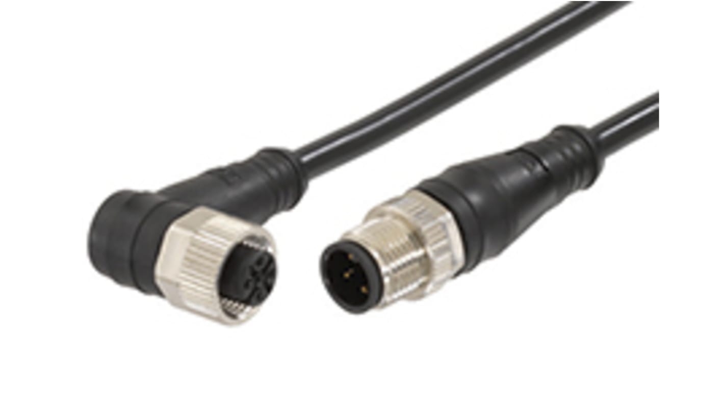 Cable de conexión Molex, con. A M12, 4 polos, con. B M12, cod.: A, long. 3m, IP67