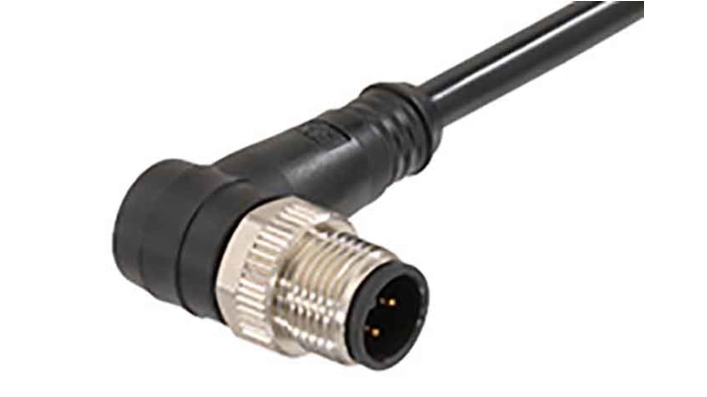 Cable de conexión Molex, con. A M12 Macho, 4 polos, con. B Sin terminación, cod.: A, long. 5m, 250 V, 4,0 A., IP67