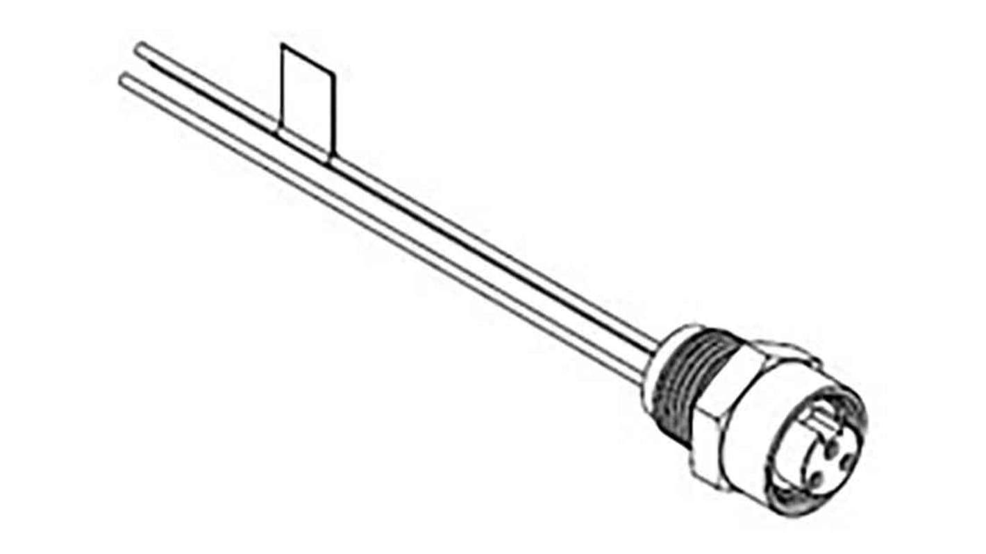 Molex 130013 konfektioniertes Sensorkabel, 1/2 Zoll rund Buchse gerade / offenes Ende, Länge 1m