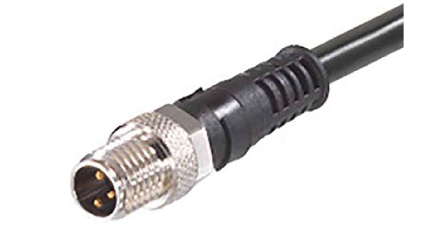 Cable de conexión Molex, con. A M8 Macho, 3 polos, con. B Sin terminación, cod.: A, long. 5m, 60 V, 3,0 A., IP67