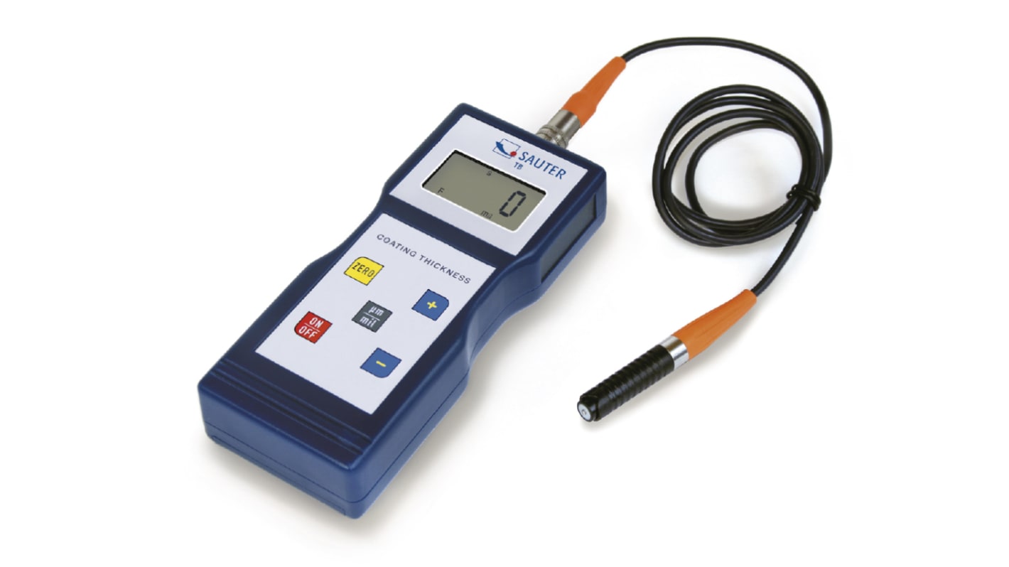 Sauter SAUTER TB Thickness Meter, 100μm - 1000μm, 3 % Accuracy, 0.1 μm Resolution, LCD Display