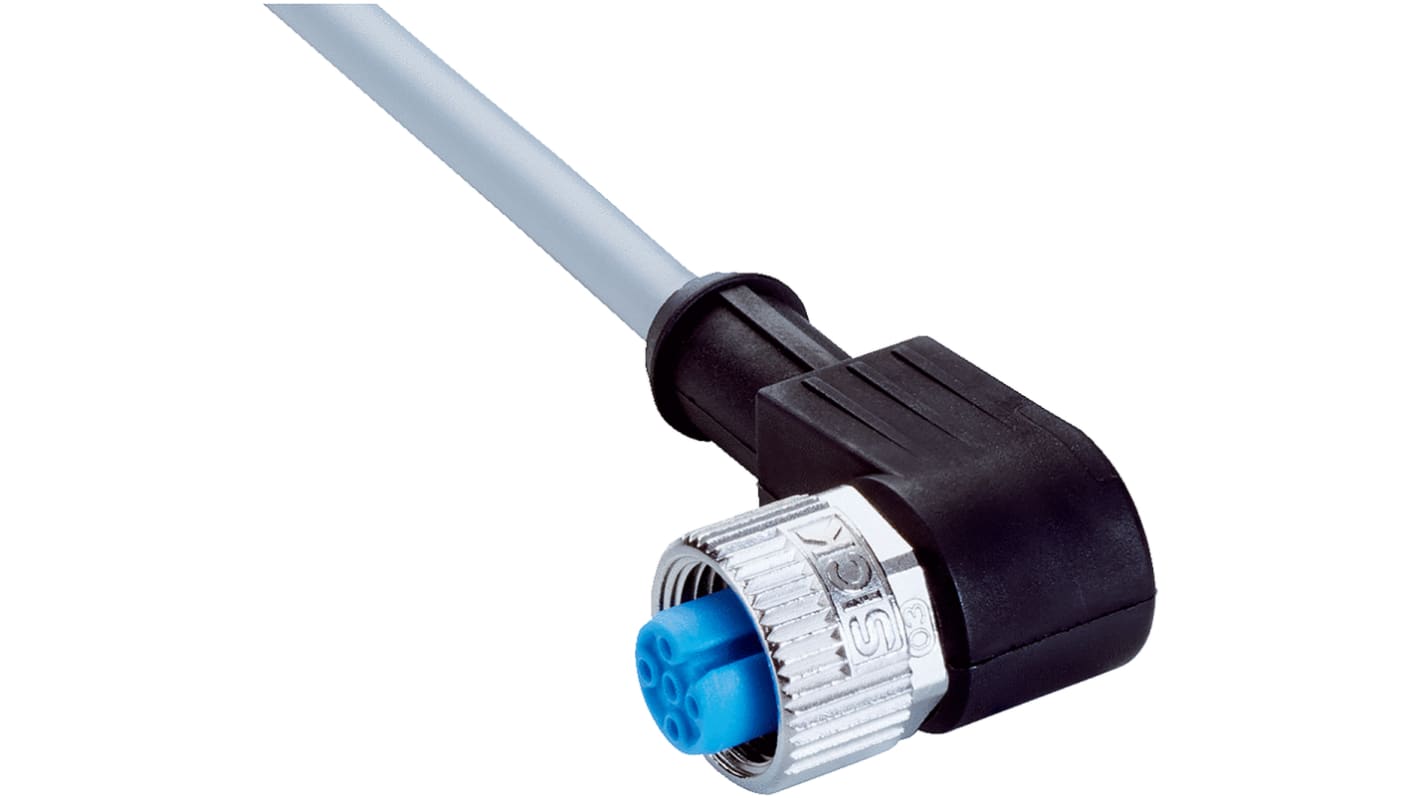 Sick Right Angle Female 5 way M12 to Unterminated Sensor Actuator Cable, 5m