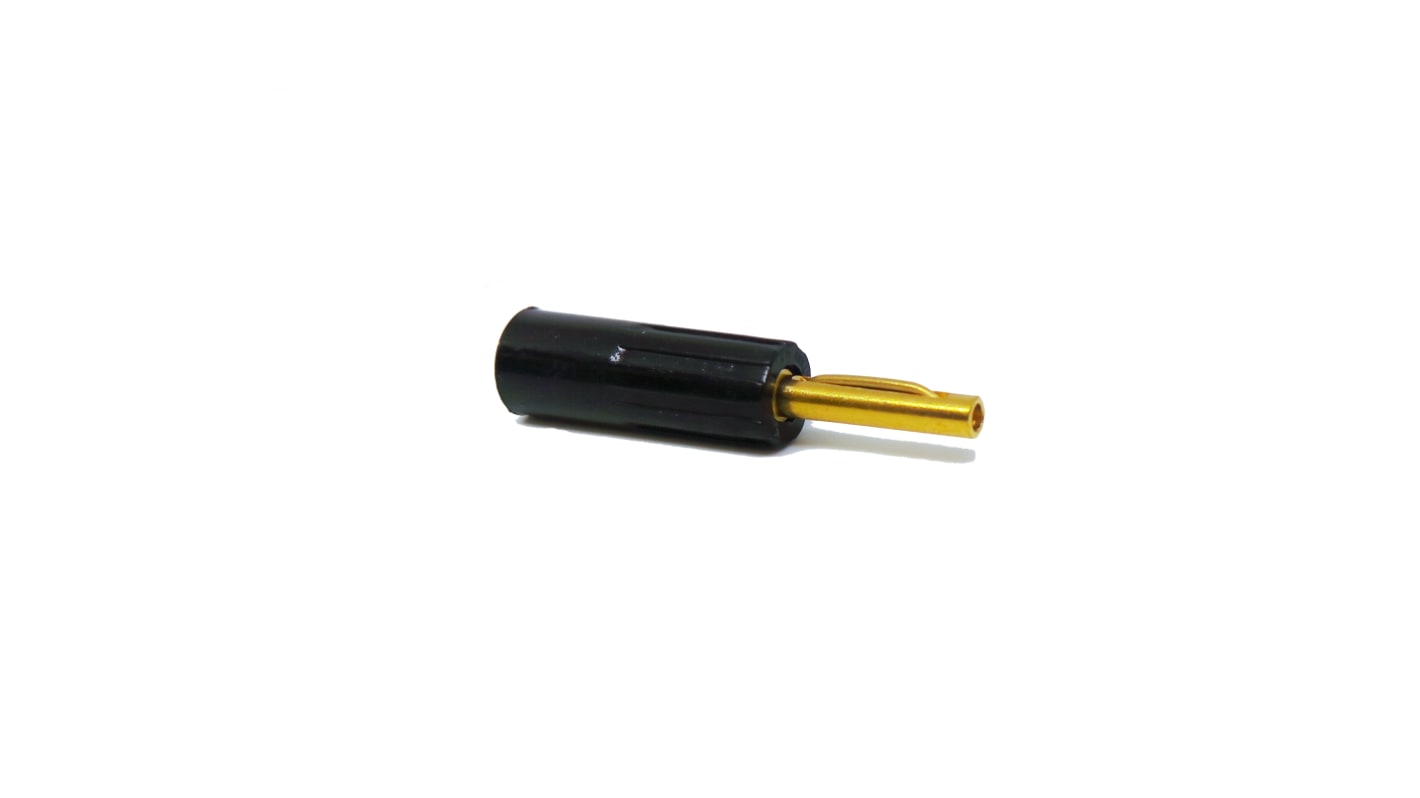 Conector banana Macho, 16A, 50V, Contacto Oro, Negro