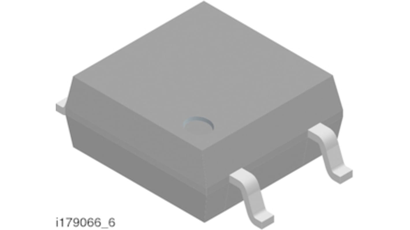 Optoacoplador Vishay de 1 canal, Vf= 1.6V, Viso= 4.5 kVrms, OUT. MOSFET, mont. superficial, encapsulado SOP, 4 pines