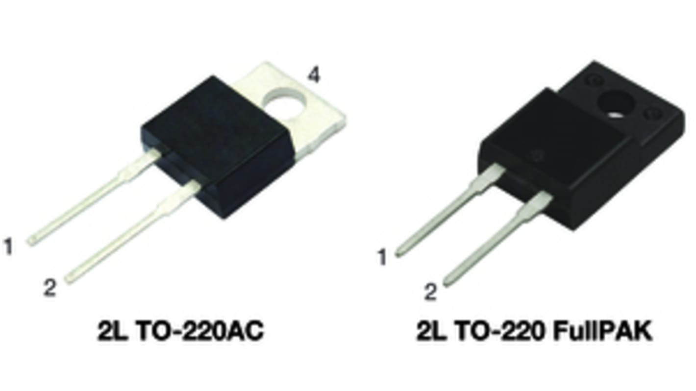 Diodo switching Vishay, Su foro, 30A, 600V, TO-220, Singolo, 2 + Tab Pin