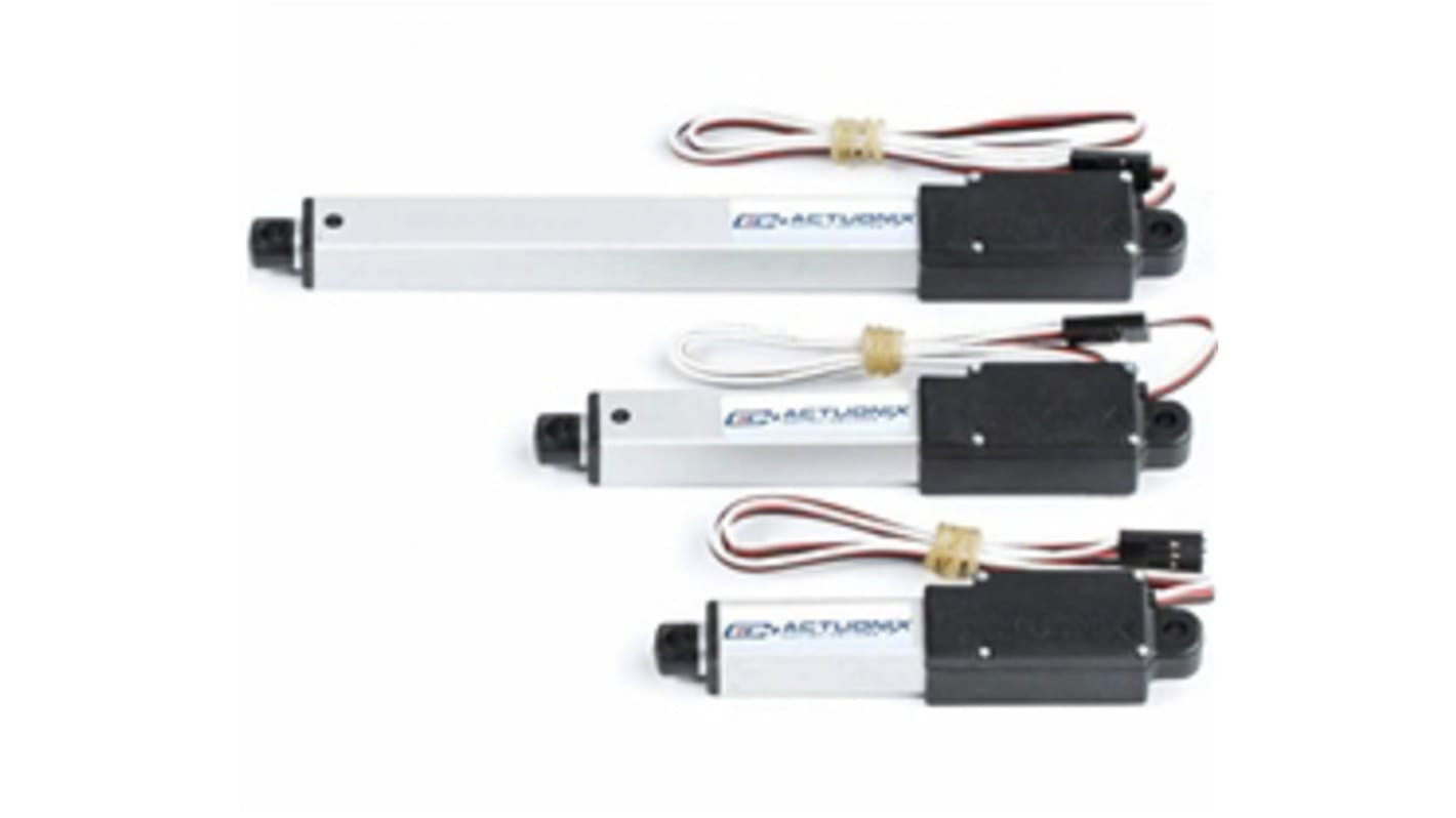 Actuador lineal eléctrico Actuonix L12, 20% ciclo de trabajo 80N, 6V dc, 6.5mm/s, 30mm