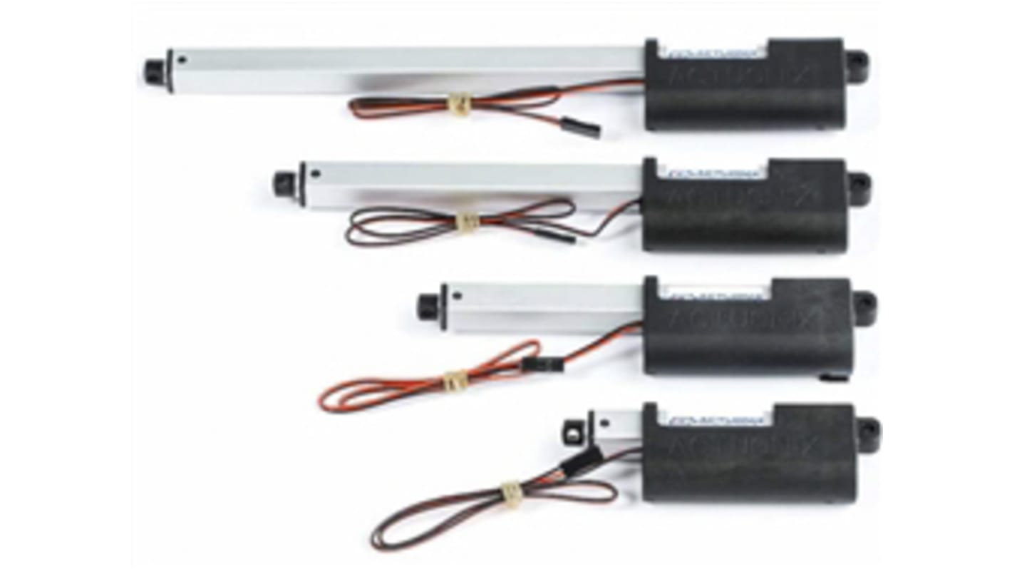 Actuador lineal eléctrico Actuonix P16, 20% ciclo de trabajo 90N, 12V dc, 18mm/s, 50mm