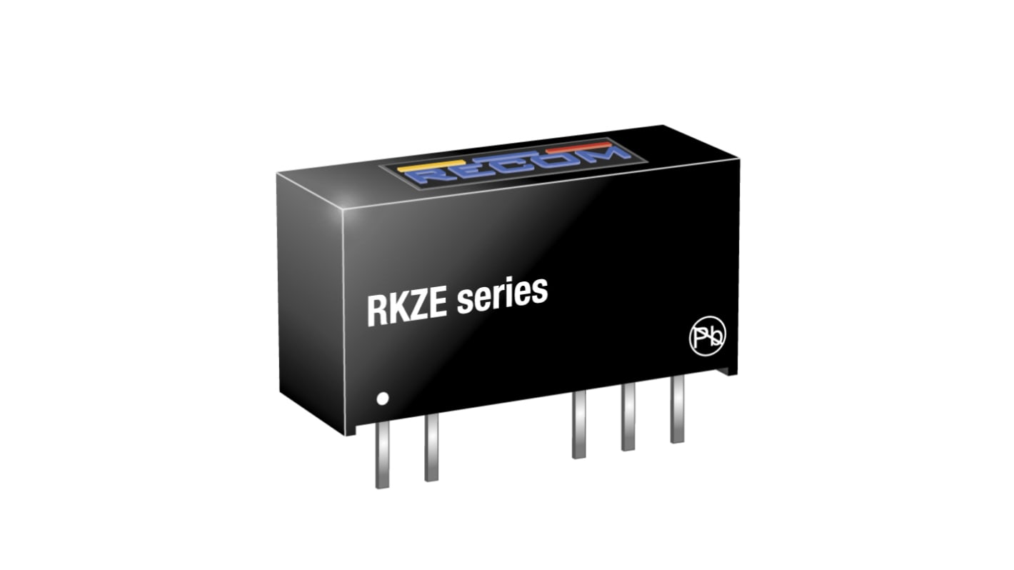 Recom RKZE DC-DC Converter, 5V dc/ 400mA Output, 10.8 → 13.2 V dc Input, 2W, Through Hole, +80°C Max Temp -40°C