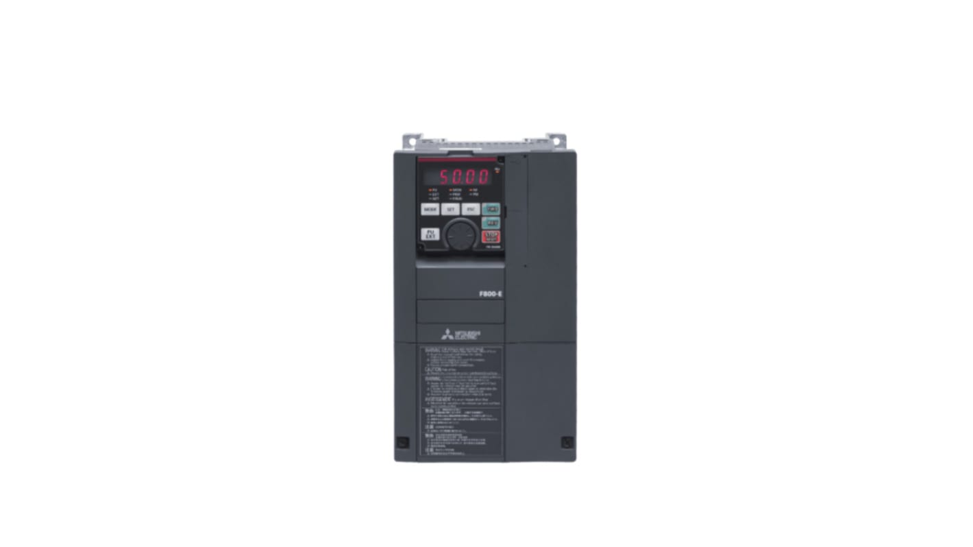 Mitsubishi Inverter Drive, 2.2 kW, 3 Phase, 400 V ac, 5.2 A, FR-F800 Series