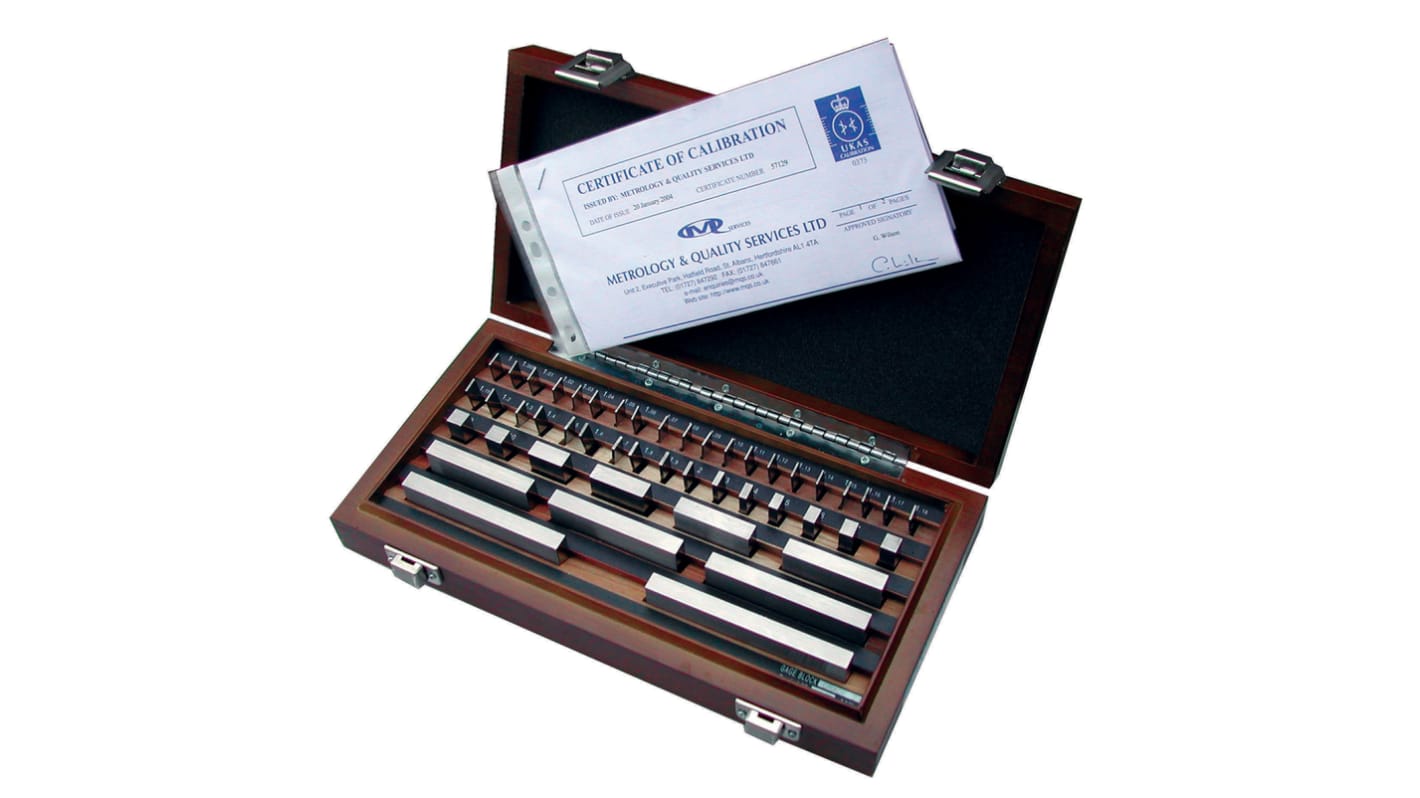 RS PRO Gauge Block Set, 81 piece With UKAS Calibration RS