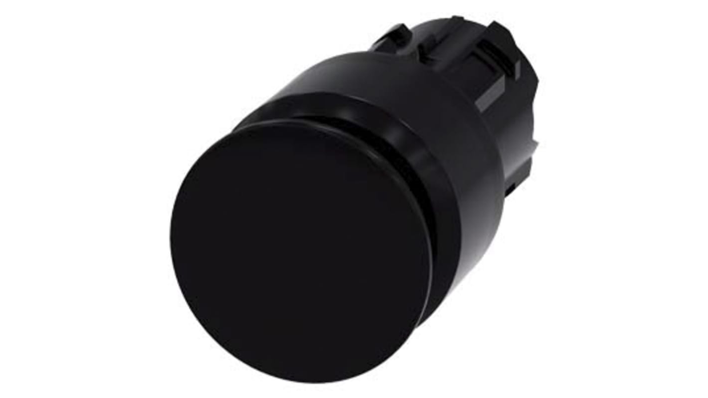 Siemens 3SU1 Series Black Latching Push Button Head, 22mm Cutout, IP66, IP67, IP69K