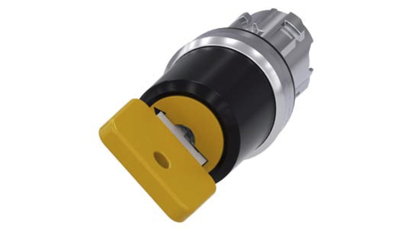3SU10504JF010AA0 Siemens 3SU1 2position Key Switch Head, Latching, 22mm Cutout RS