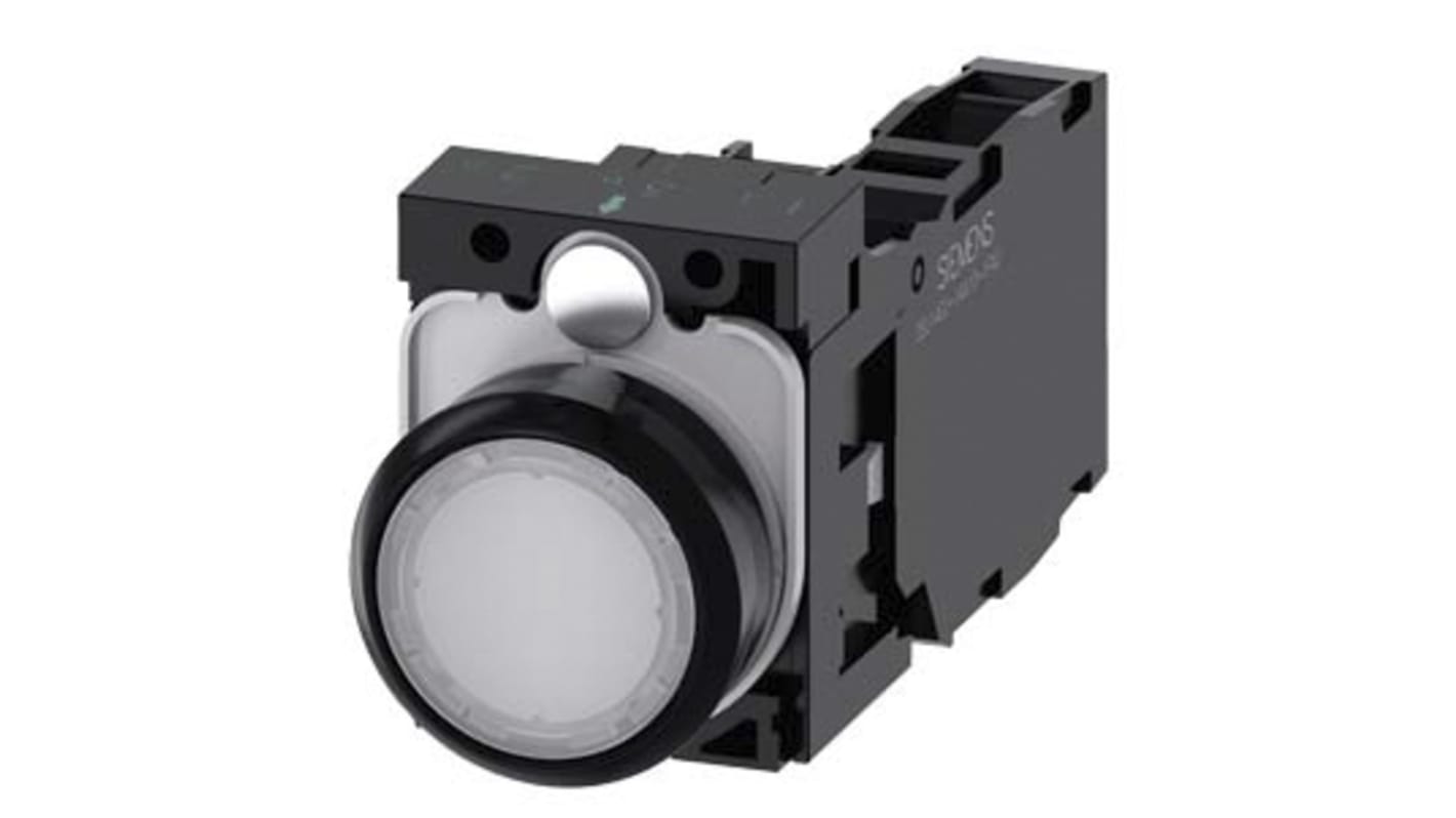 Siemens 3SU1 Series Illuminated Push Button, Panel Mount, 22mm Cutout, SPDT