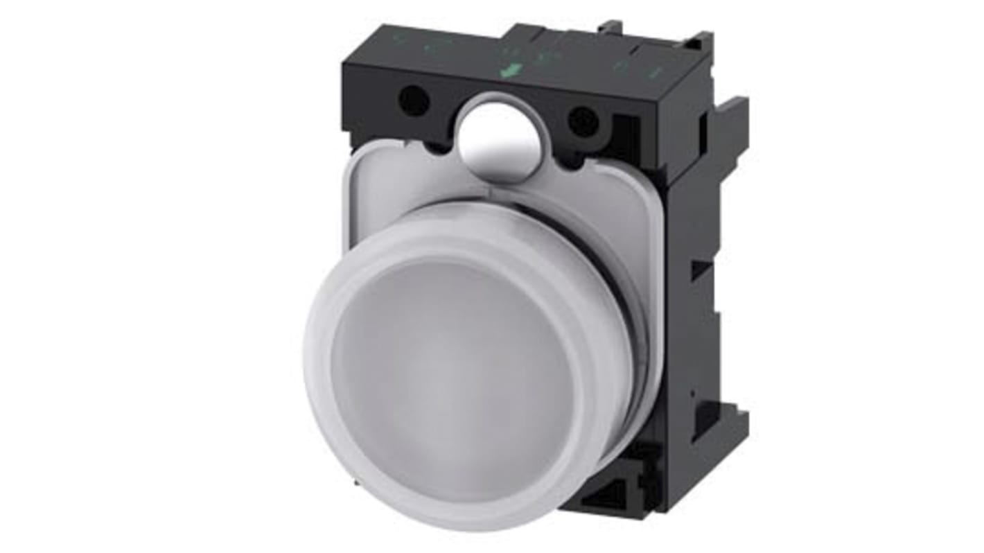 Indicateur LED Siemens Blanc 110V c.a., Ø découpe 22mm, Montage panneau, SIRIUS ACT