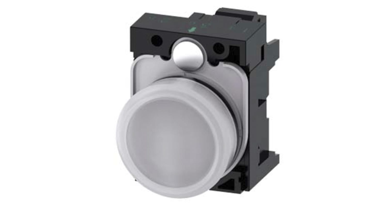 Indicateur LED Siemens Blanc 230V c.a., Ø découpe 22mm, Montage panneau, SIRIUS ACT